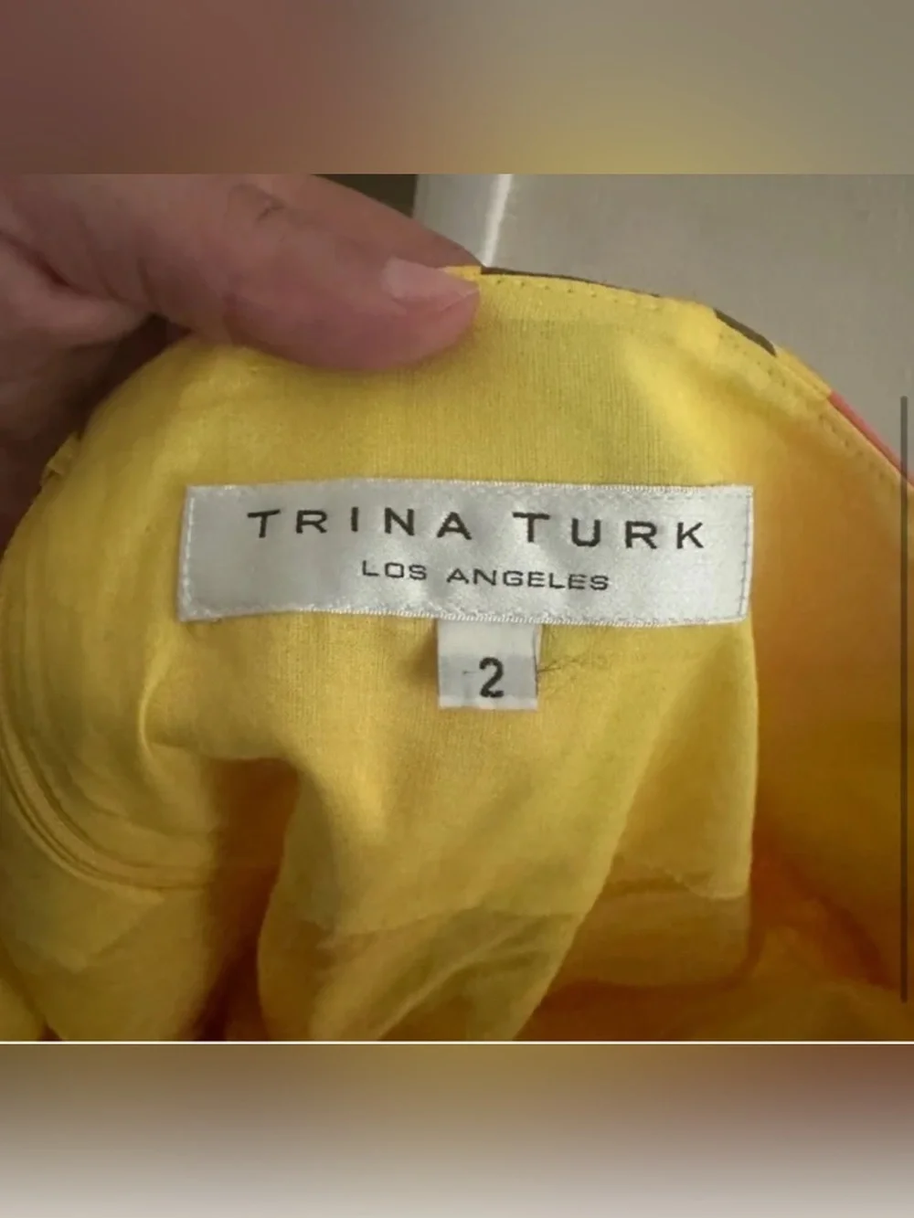 Trina Turk Yellow Floral Circle Skirt with Pink Blooms